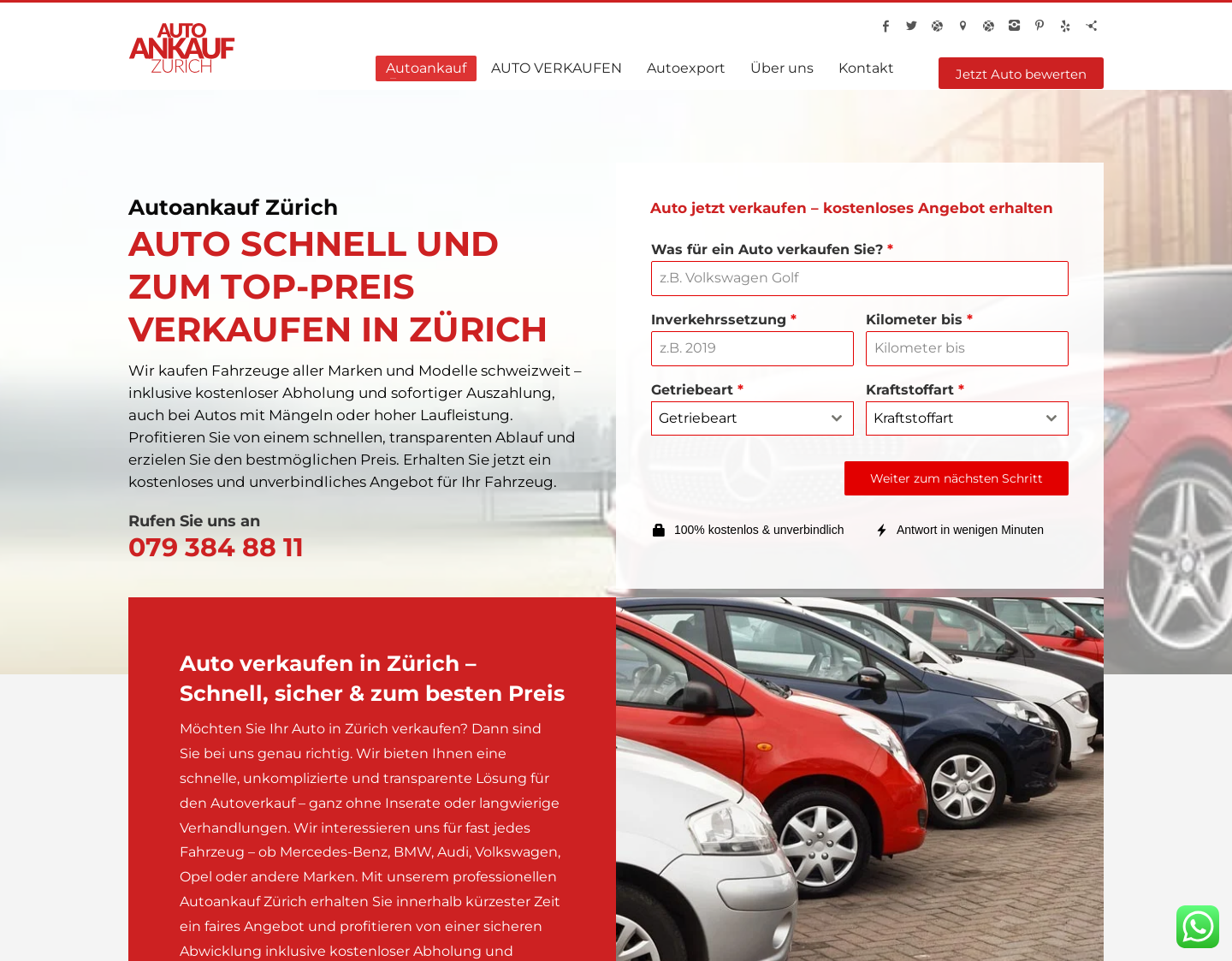 Aktuelle Website-Vorschau von Autoankauf Zurich
