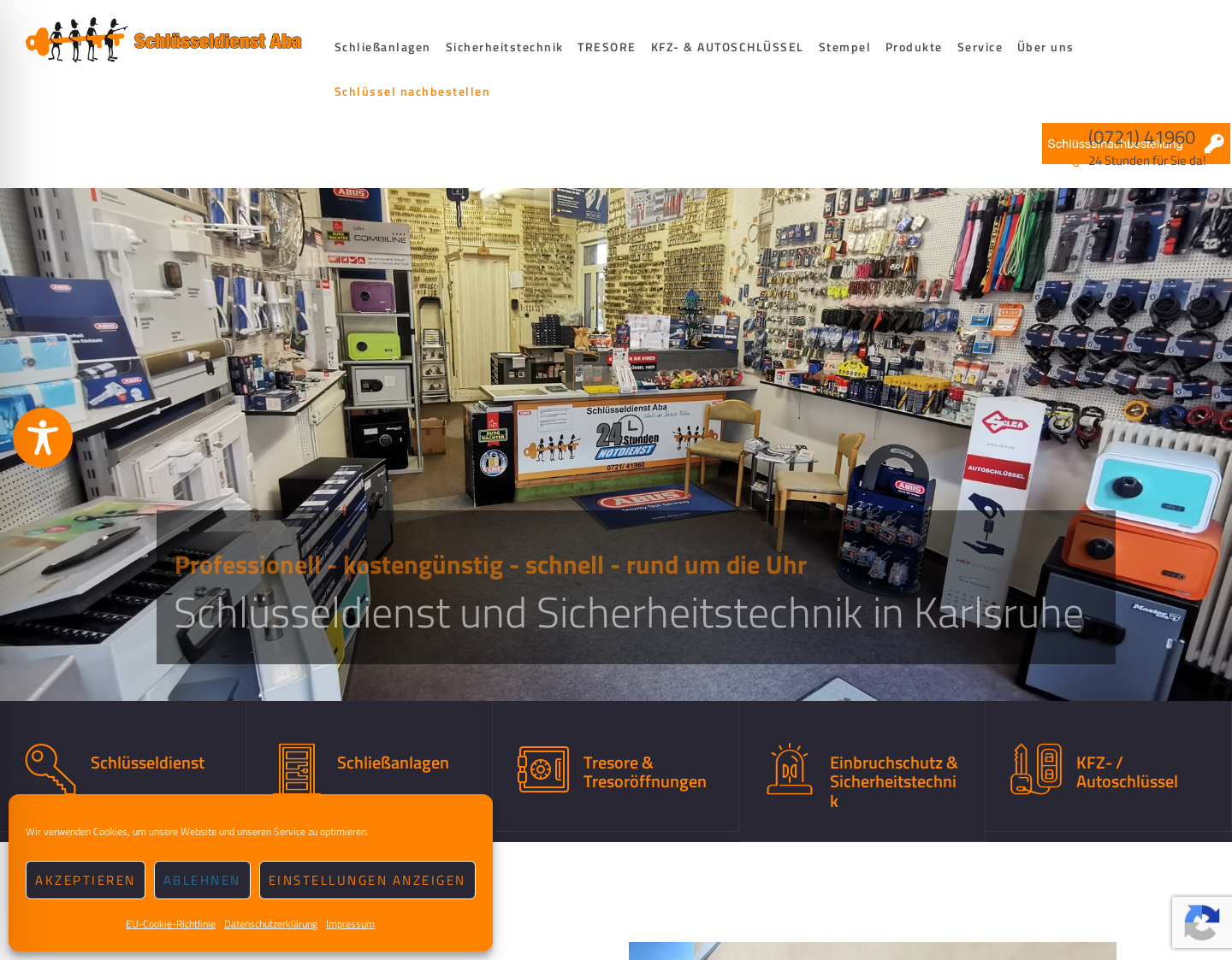 Aktuelle Website-Vorschau von Schlüsseldienst Karlsruhe