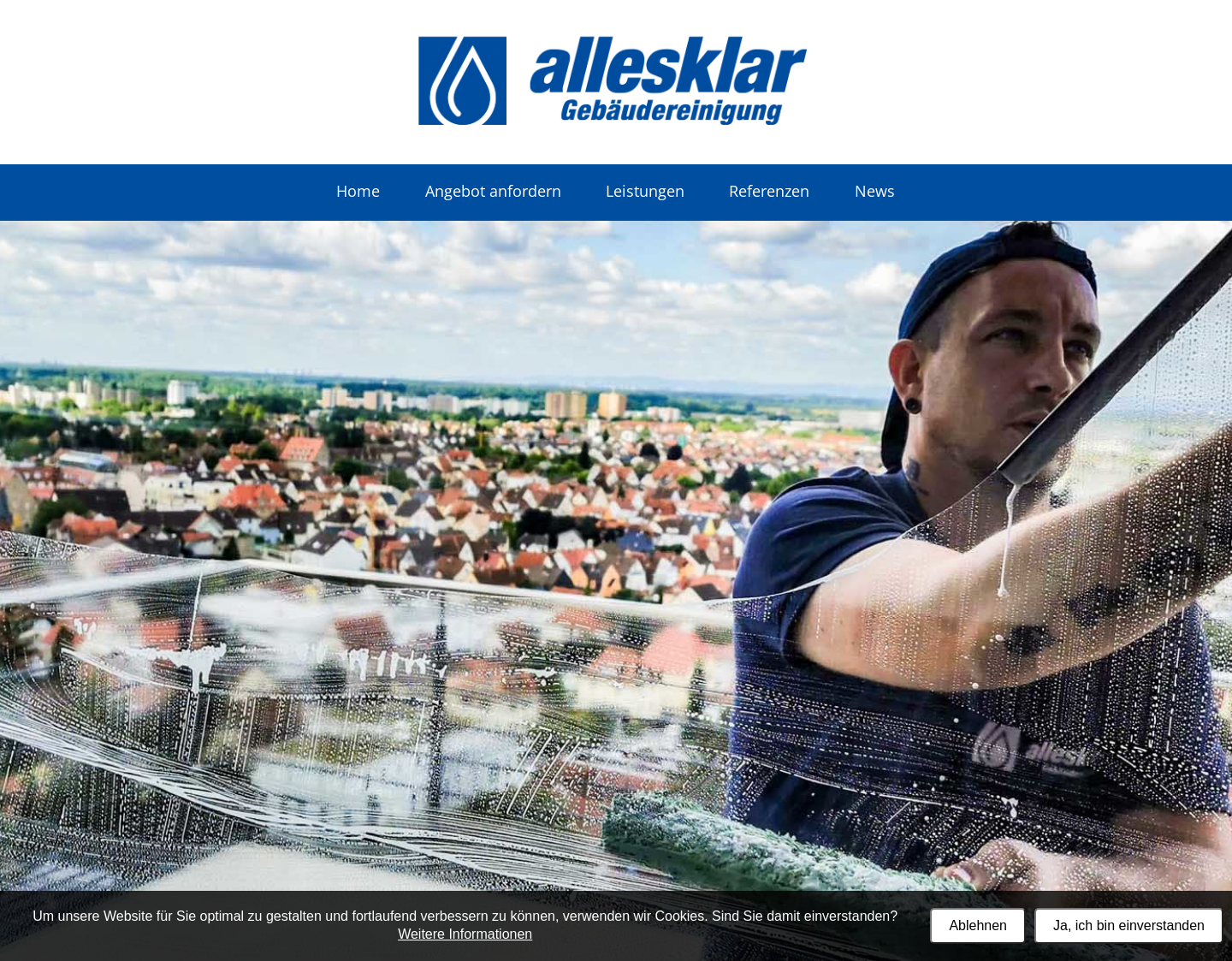 Aktuelle Website-Vorschau von allesklar Gebäudereinigung