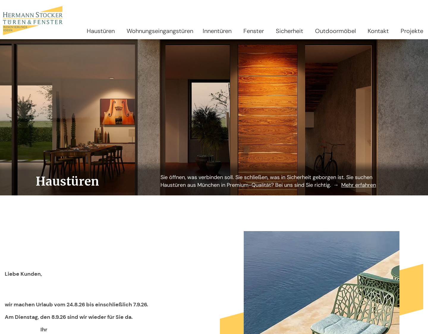 Aktuelle Website-Vorschau von Fenster und Türen