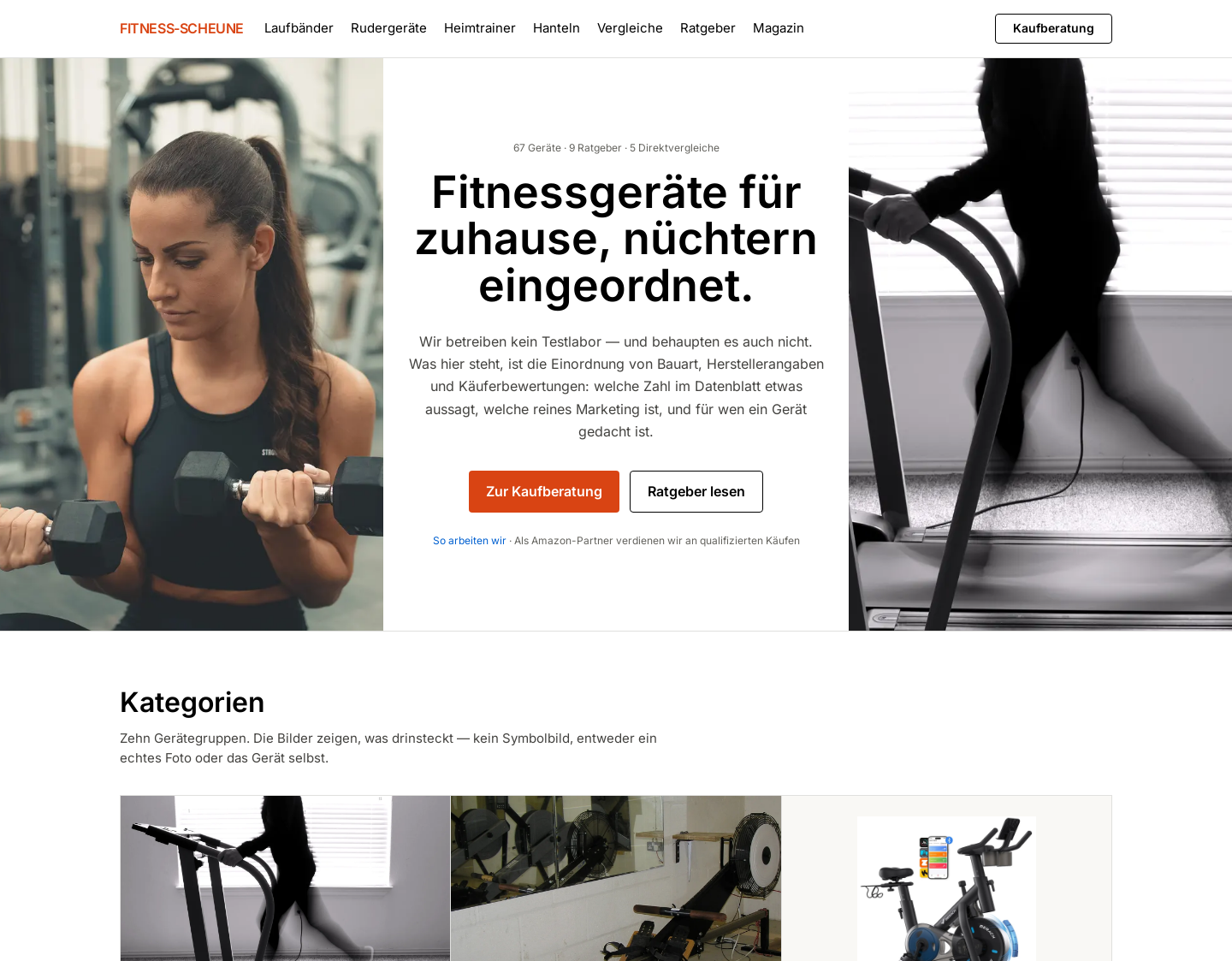 Aktuelle Website-Vorschau von Fitness-Scheune