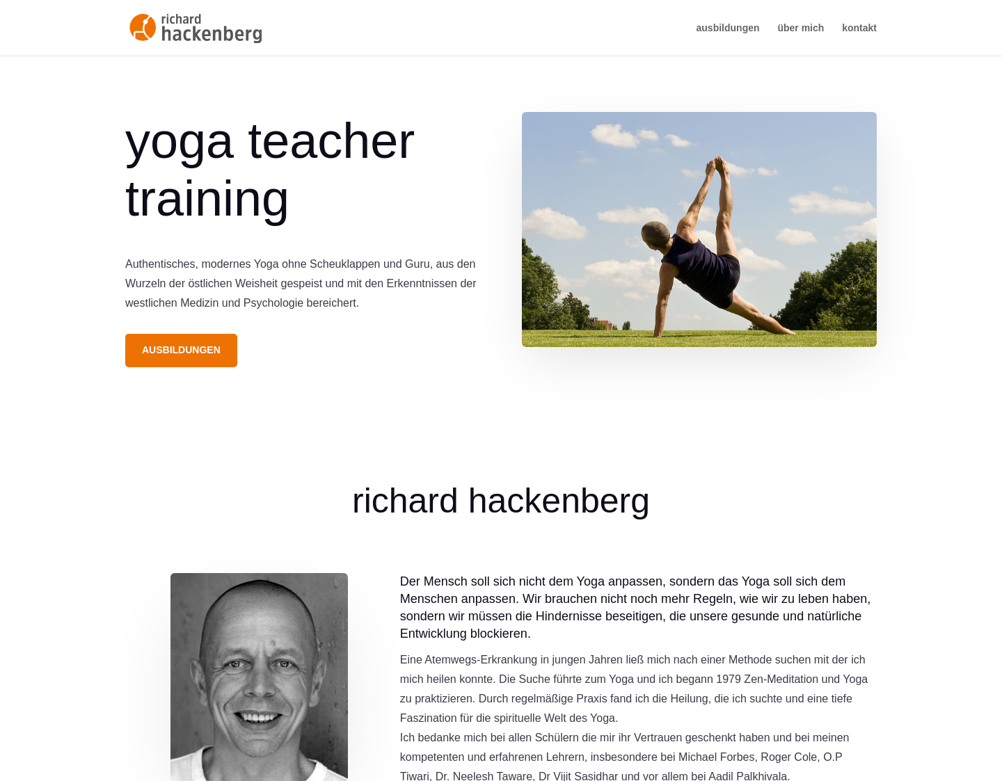 Aktuelle Website-Vorschau von Ausbildung für Yogalehrer