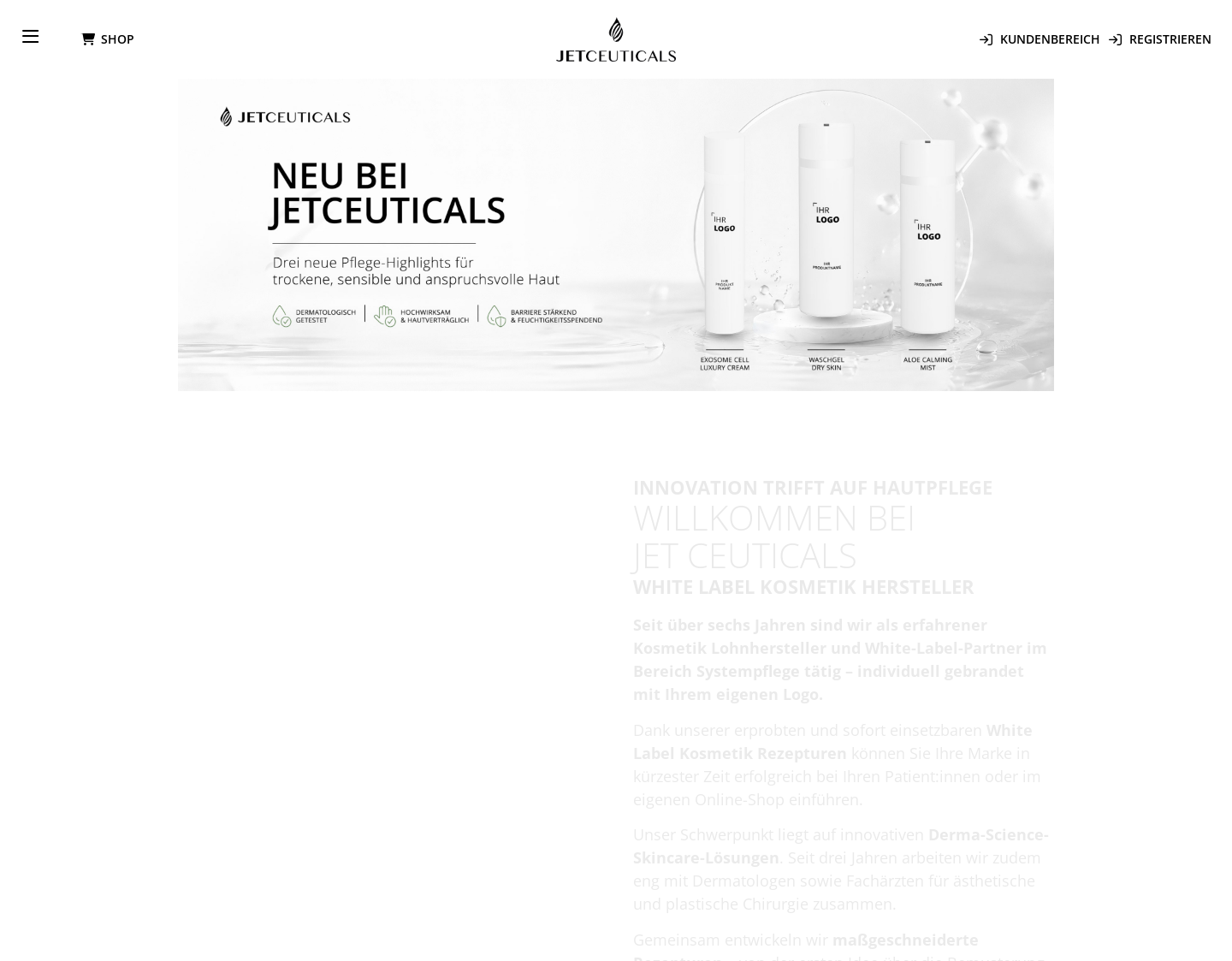 Aktuelle Website-Vorschau von Jet-Ceuticals GmbH