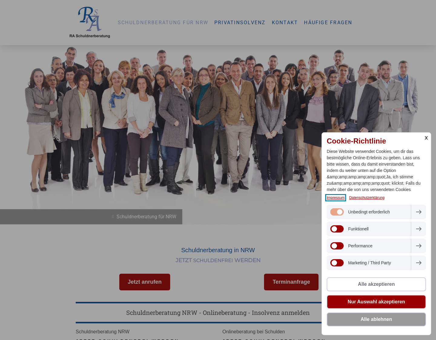 Aktuelle Website-Vorschau von Schuldnerberatung Düsseldorf