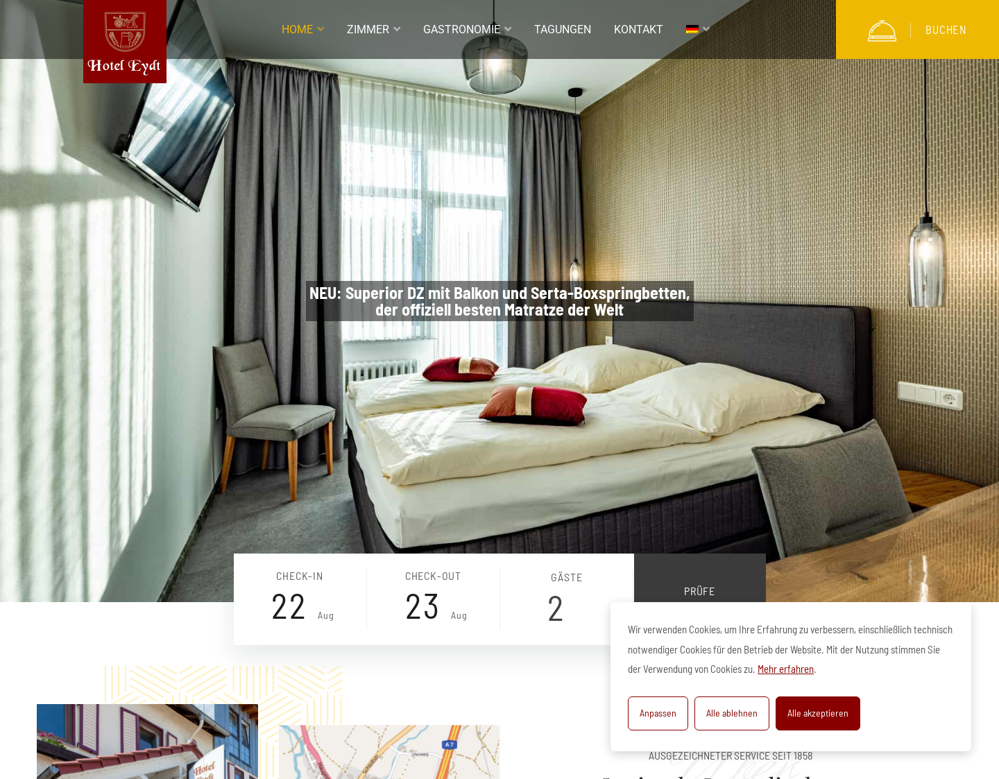 Aktuelle Website-Vorschau von Hotel Eydt Kirchheim