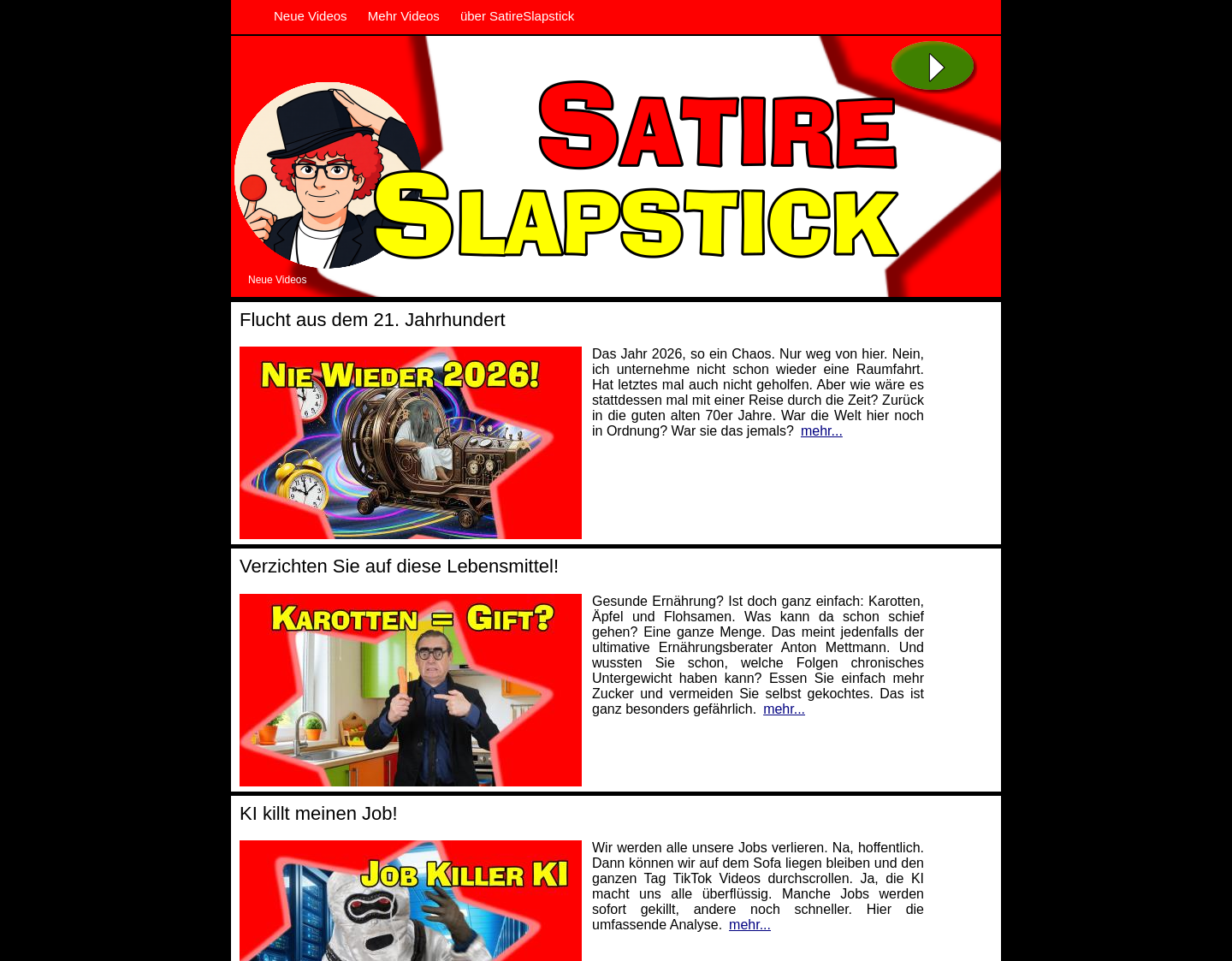 Aktuelle Website-Vorschau von Witzige Videos von Oton-Metti