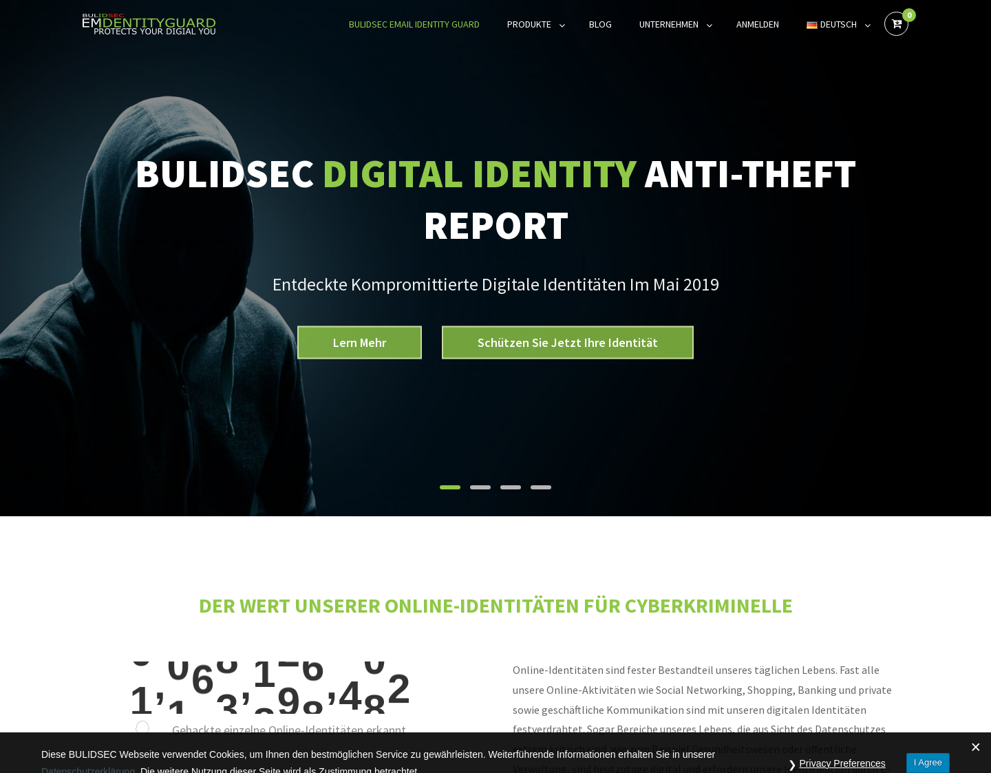 Aktuelle Website-Vorschau von BULIDSEC Email Identity Guard