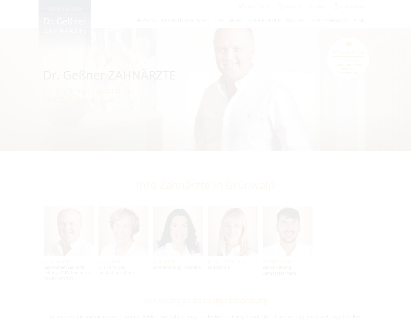 Aktuelle Website-Vorschau von Dr. Geßner & Kollegen Zahnmedizinisches Versorgung