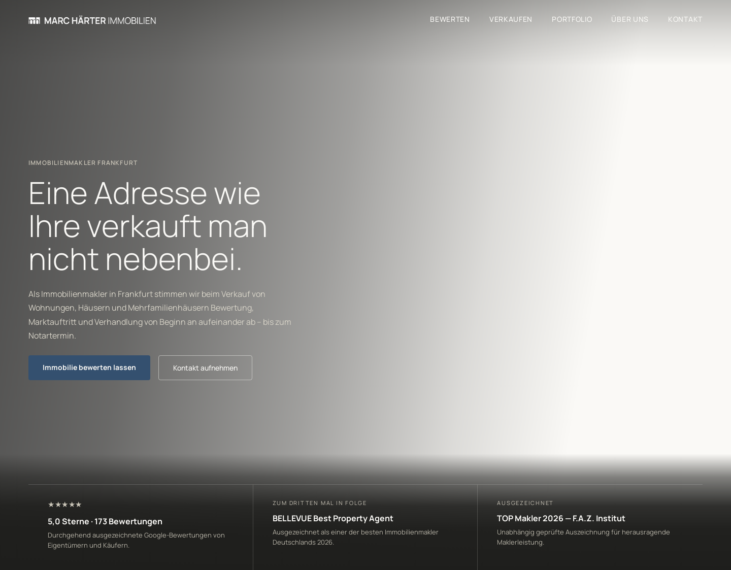 Aktuelle Website-Vorschau von Marc Härter Immobilien