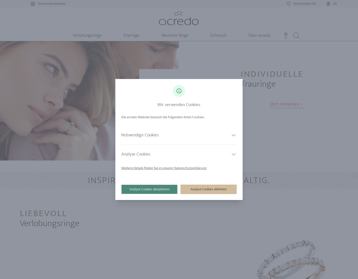 Aktuelle Website-Vorschau von acredo GmbH