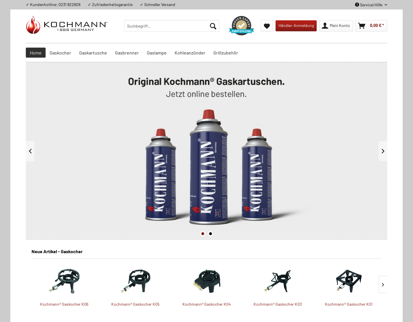 Aktuelle Website-Vorschau von Kochmann