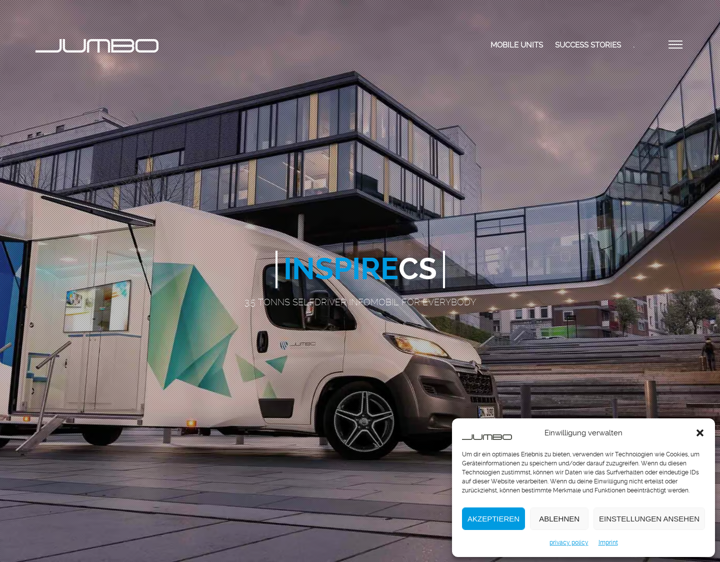 Aktuelle Website-Vorschau von inspireCS - Das design roadshow Promotionfahrzeug