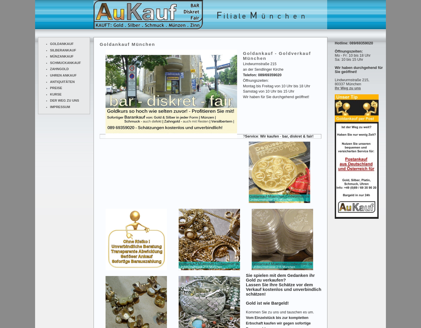 Aktuelle Website-Vorschau von Goldankauf München Sendling