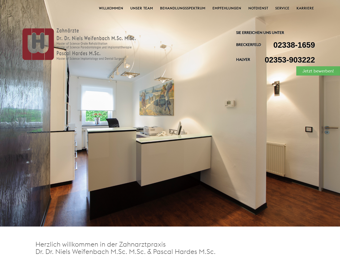 Aktuelle Website-Vorschau von Zahnersatz durch Implantate