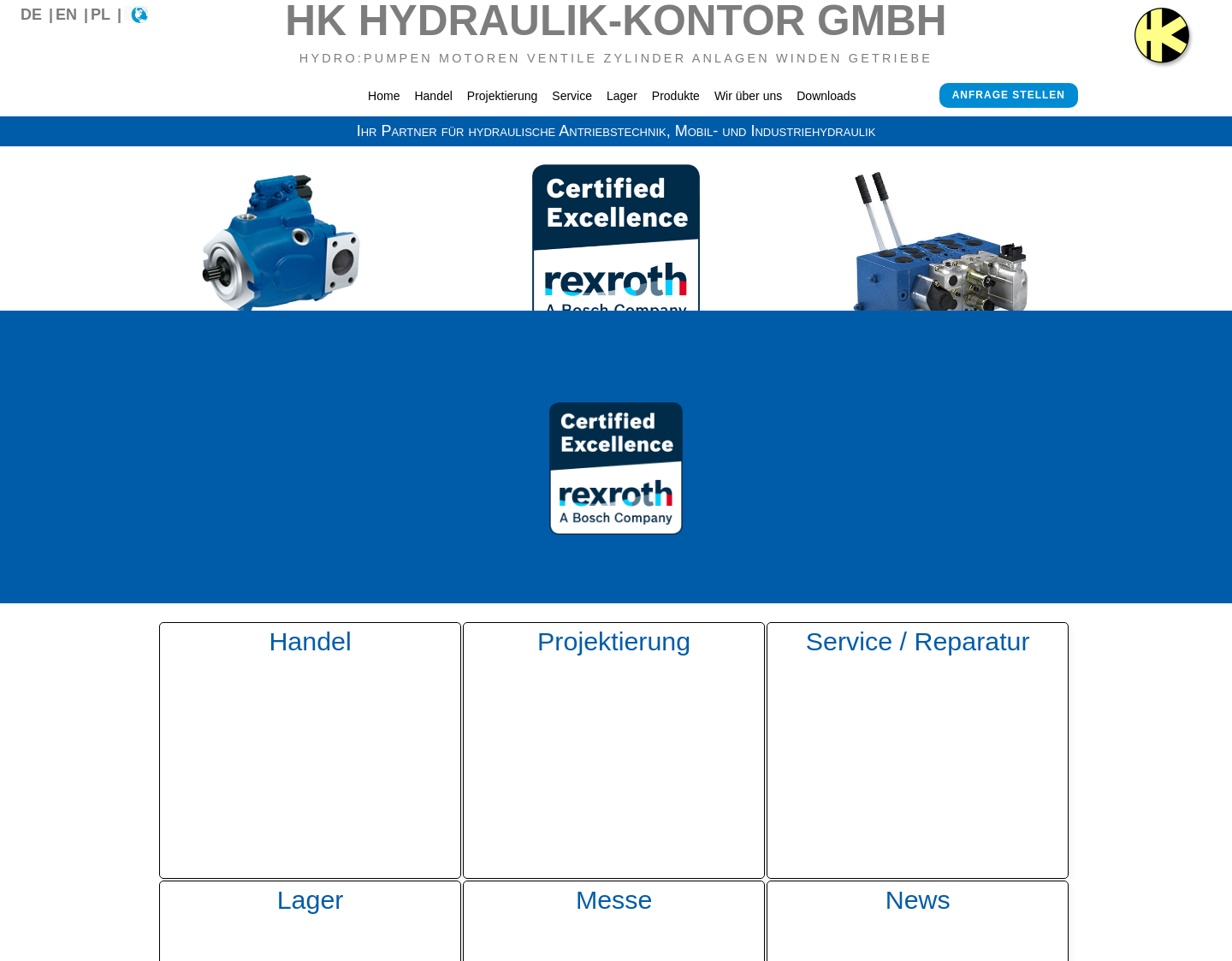 Aktuelle Website-Vorschau von HK Hydraulik-Kontor GmbH