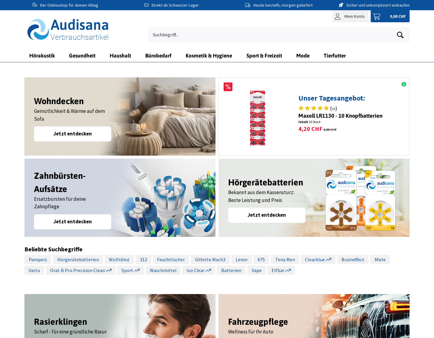 Aktuelle Website-Vorschau von Audisana GmbH - Hörgeräte