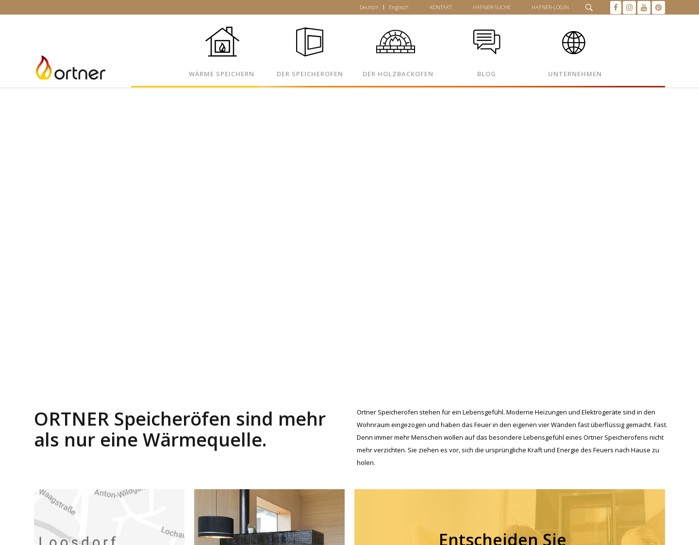 Aktuelle Website-Vorschau von Ortner Speicherofen