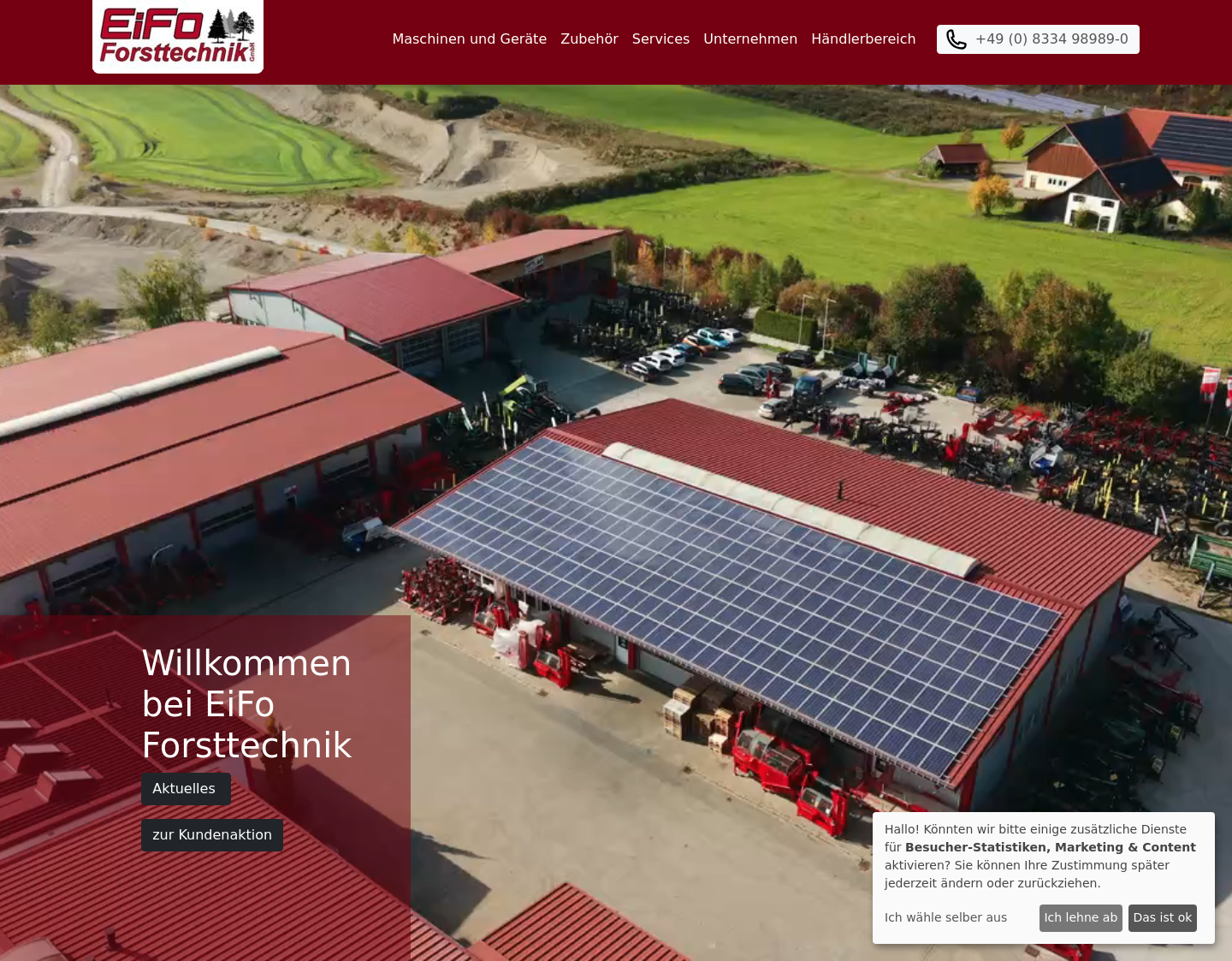 Aktuelle Website-Vorschau von EiFo Forsttechnik GmbH