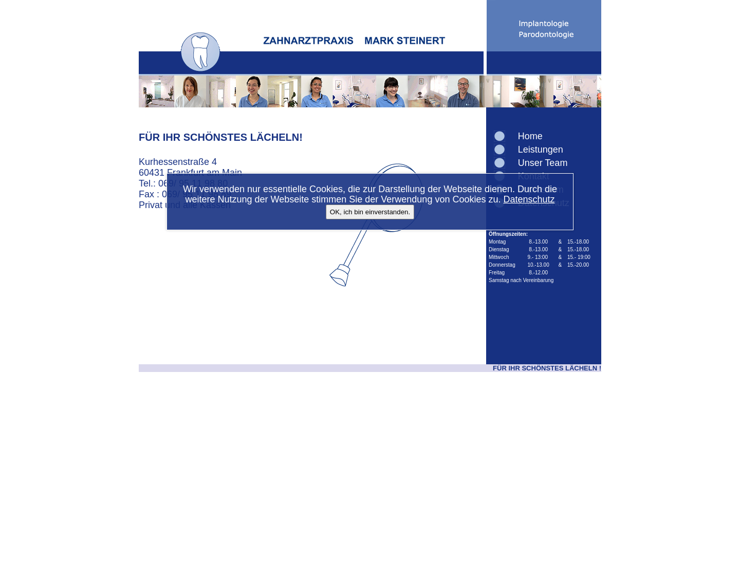 Aktuelle Website-Vorschau von Zahnärzte Eschersheim Frankfurt - Dr. Steinert