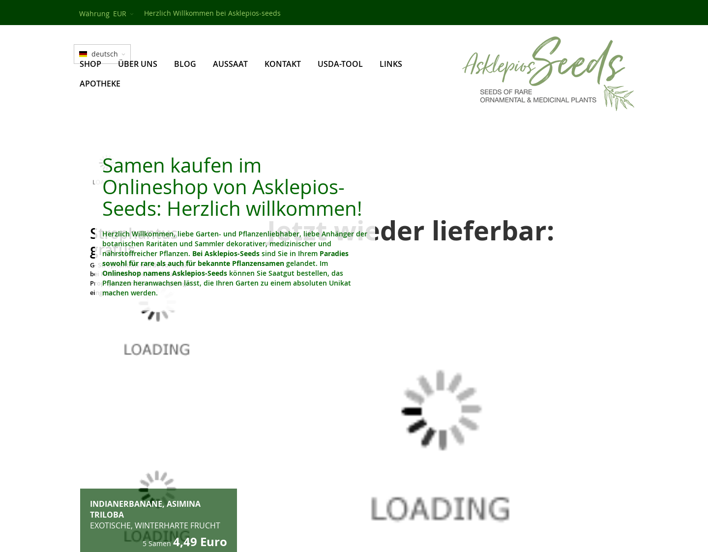 Aktuelle Website-Vorschau von Asklepios-Seeds