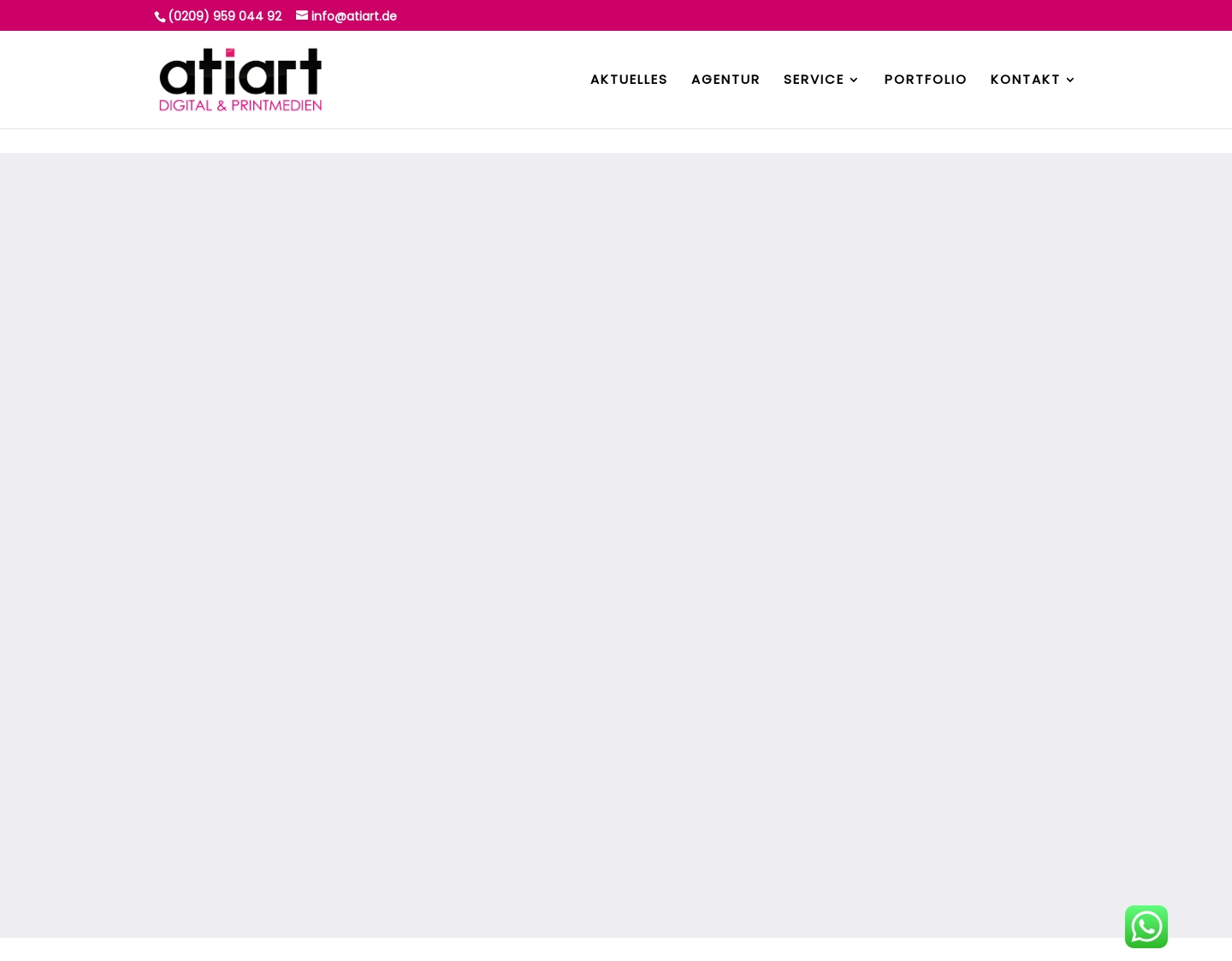 Aktuelle Website-Vorschau von atiart - Werbeagentur für Digital und Printmedien