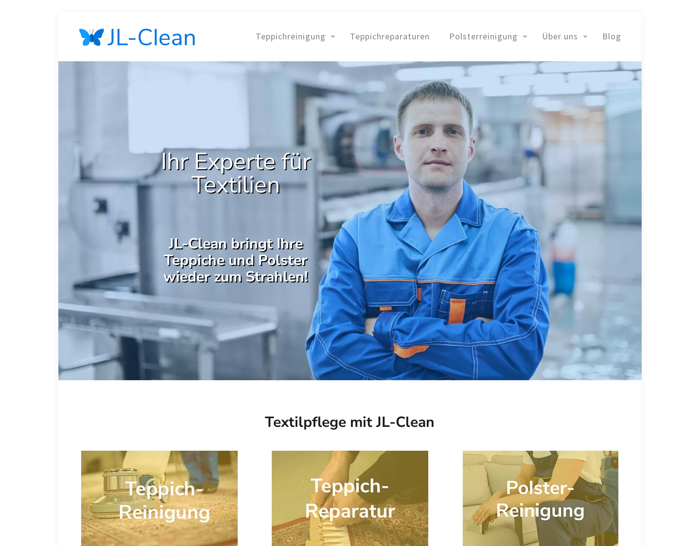 Aktuelle Website-Vorschau von Teppichreinigung JL-Clean