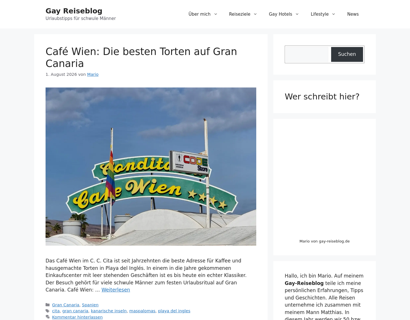 Aktuelle Website-Vorschau von Gay-Reiseblog