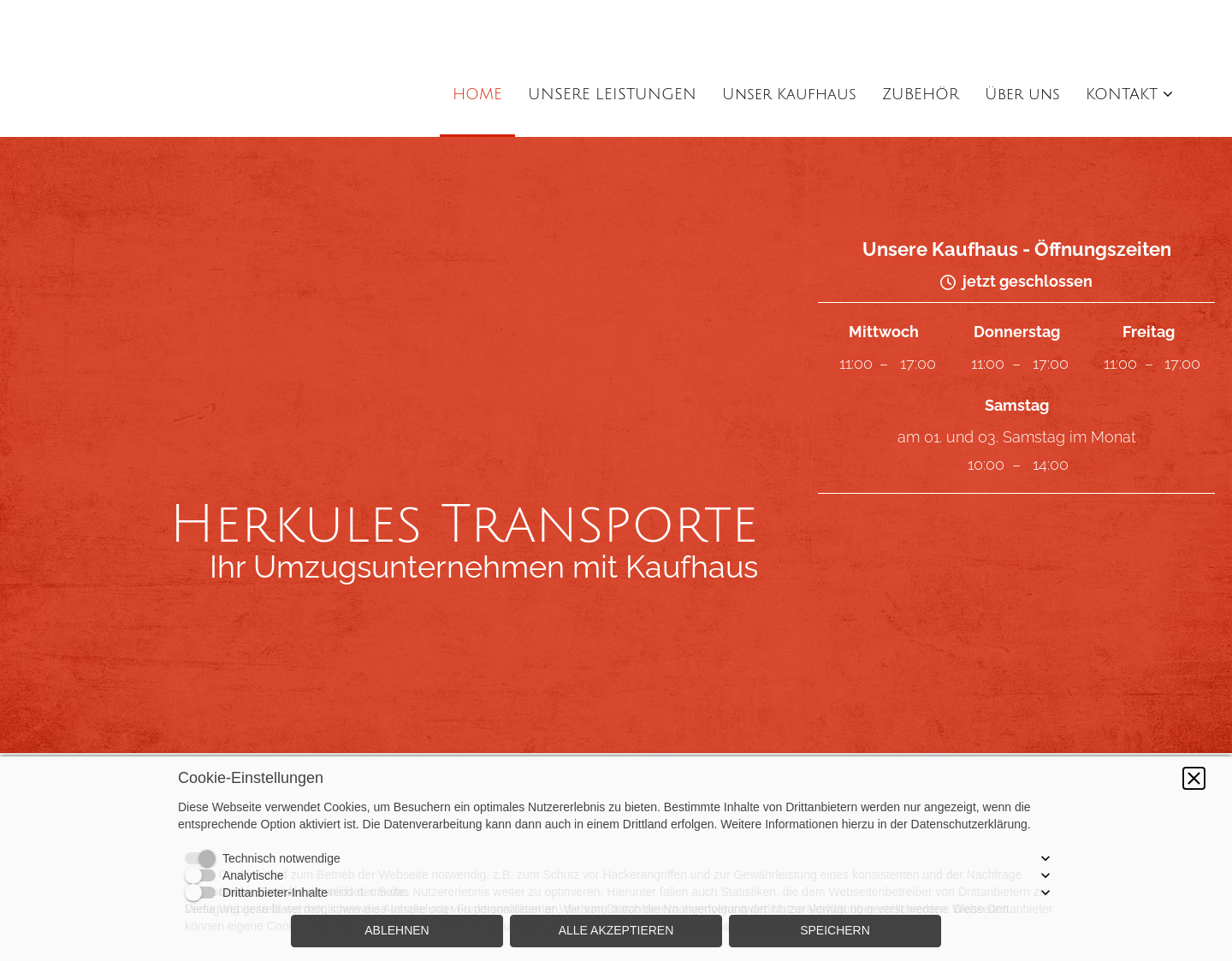 Aktuelle Website-Vorschau von Herkules Transporte