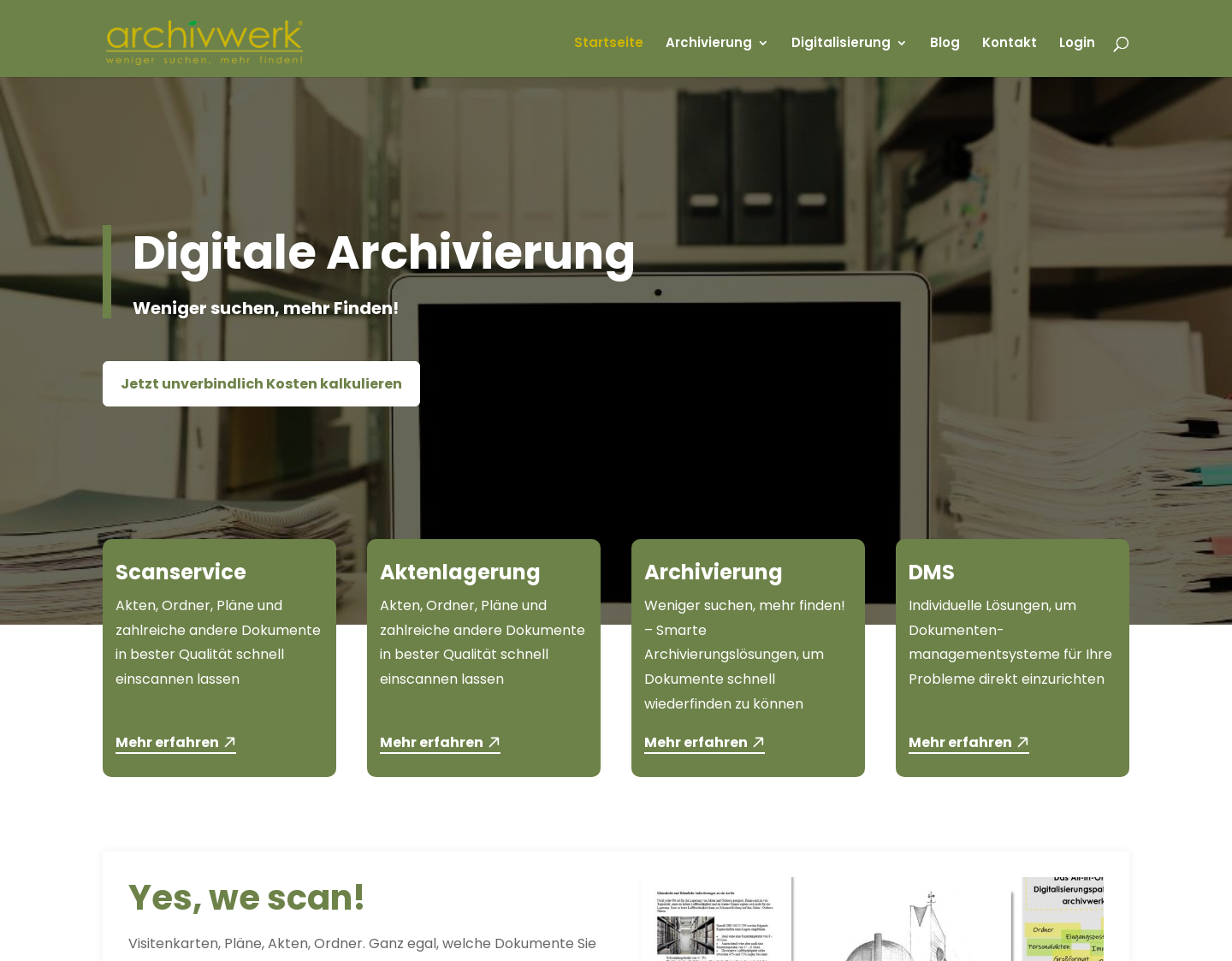 Aktuelle Website-Vorschau von archivwerk GmbH