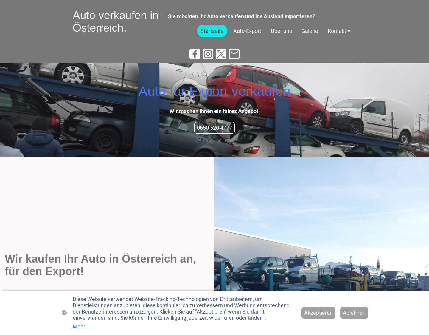 Aktuelle Website-Vorschau von Auto-Ankauf-Export