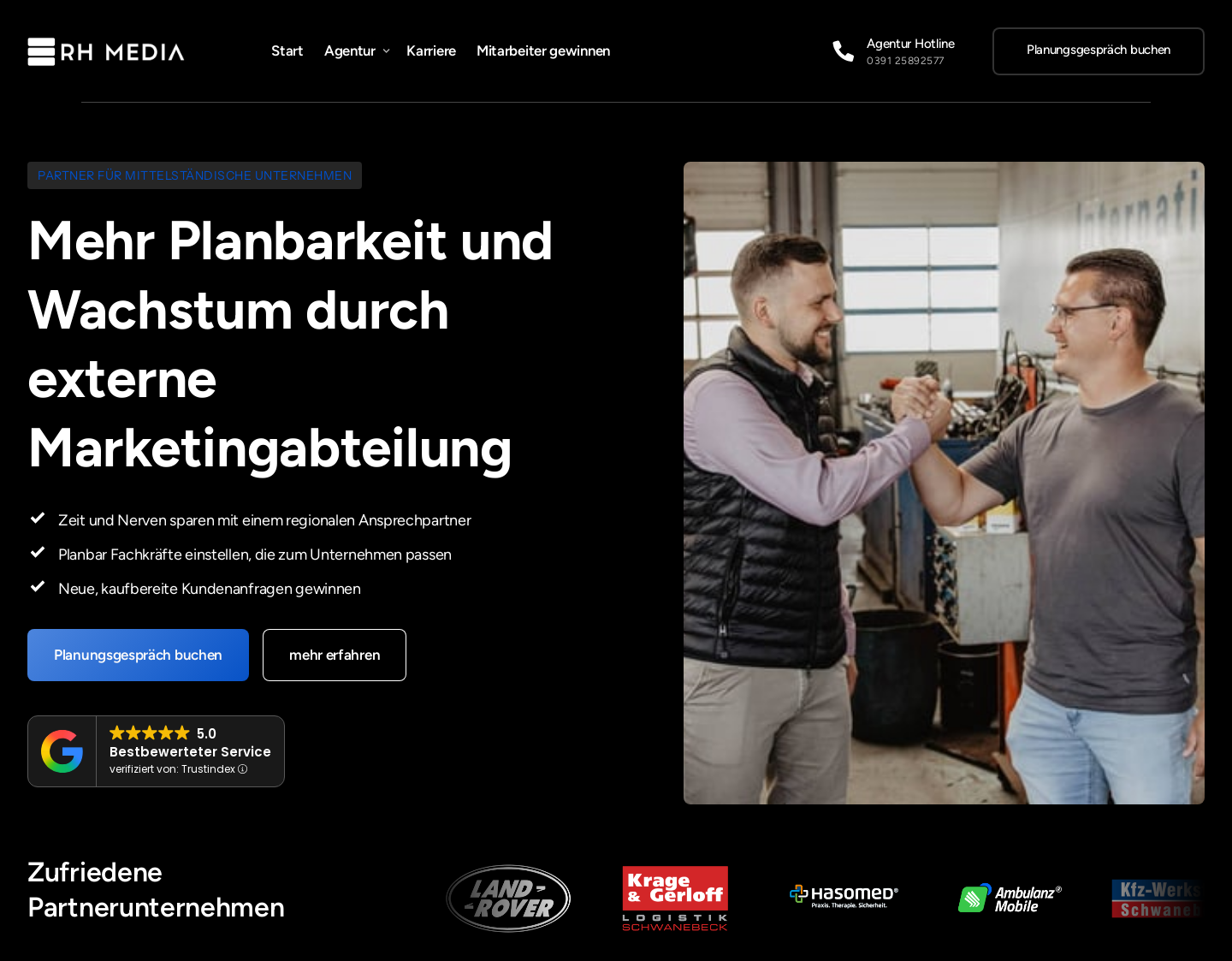 Aktuelle Website-Vorschau von R&H Media - Werbeagentur & Online Marketing
