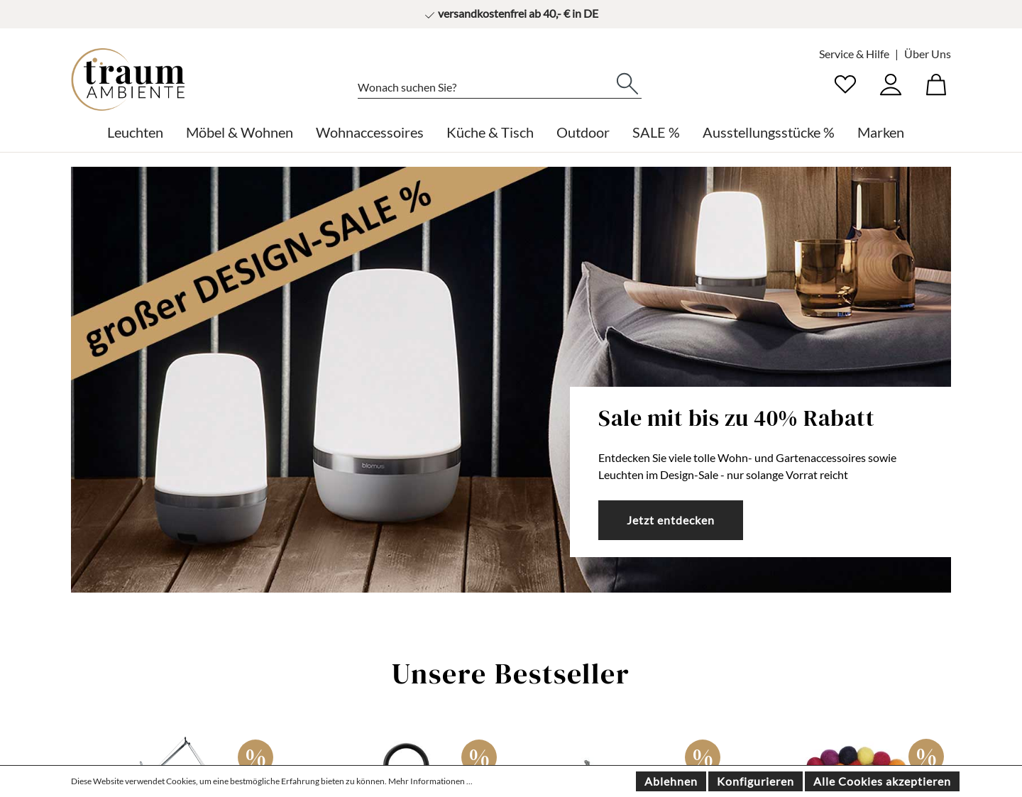Aktuelle Website-Vorschau von Möbel von Kartell - Artemide Leuchten