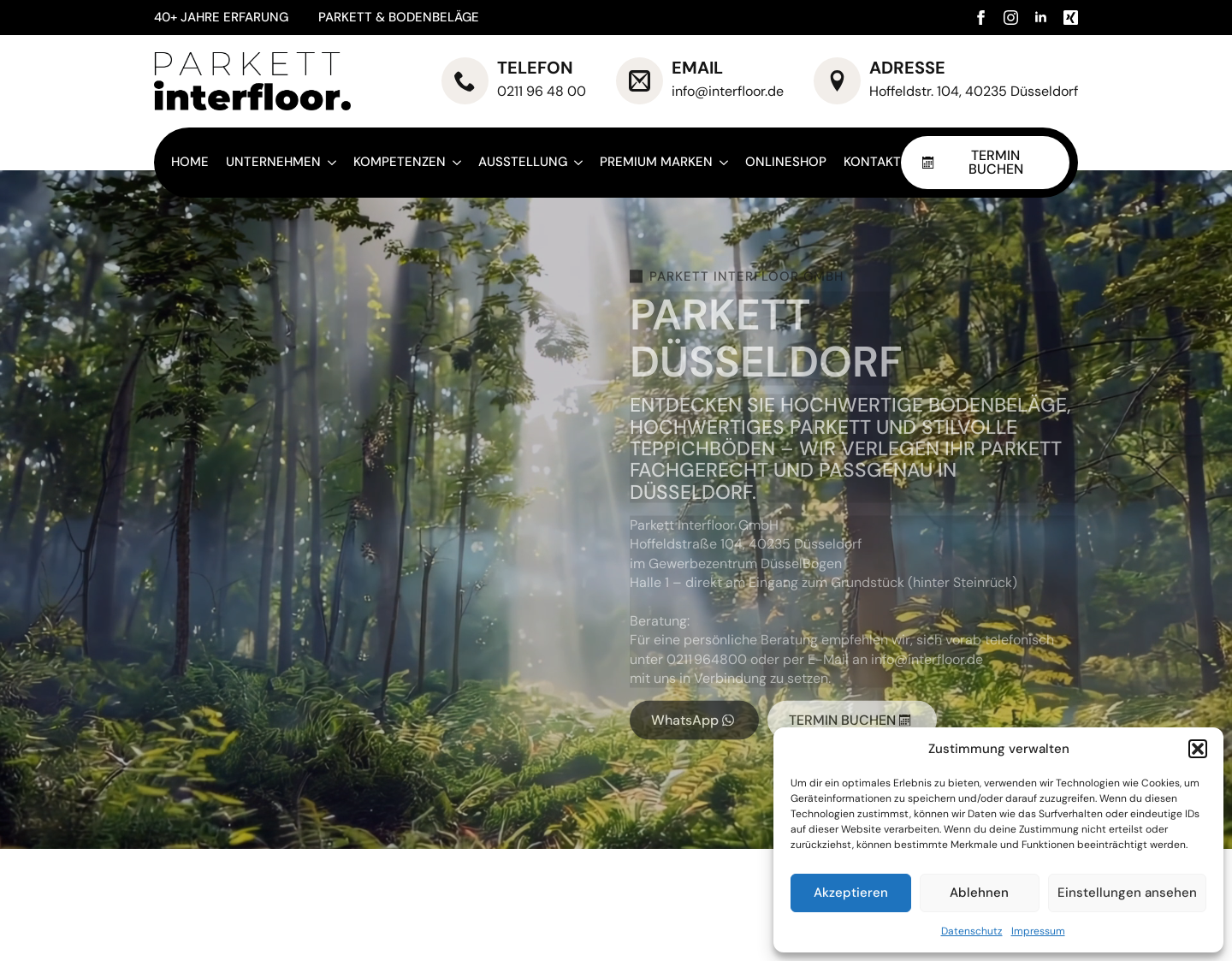 Aktuelle Website-Vorschau von Parkett Düsseldorf bei Bock-Interfloor