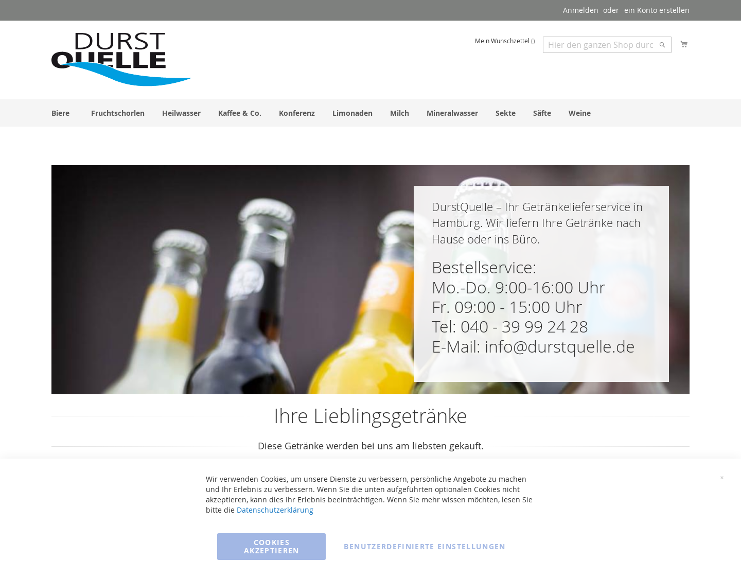 Aktuelle Website-Vorschau von Getränkelieferservice Hamburg