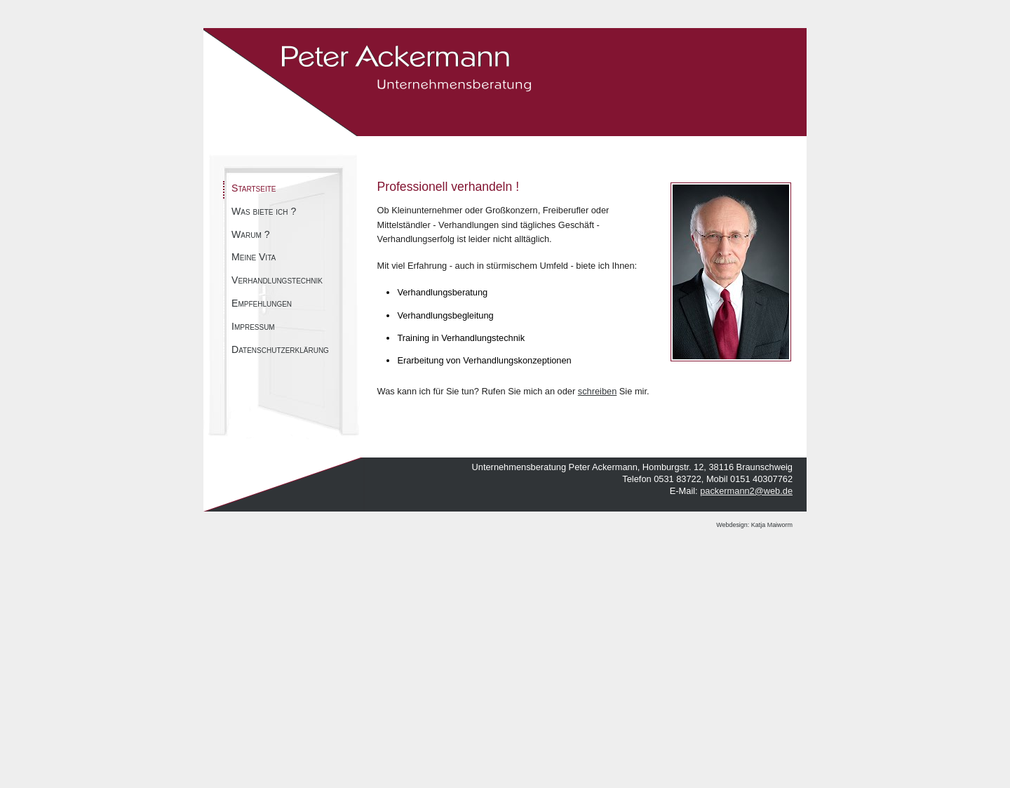 Aktuelle Website-Vorschau von Unternehmensberatung Ackermann