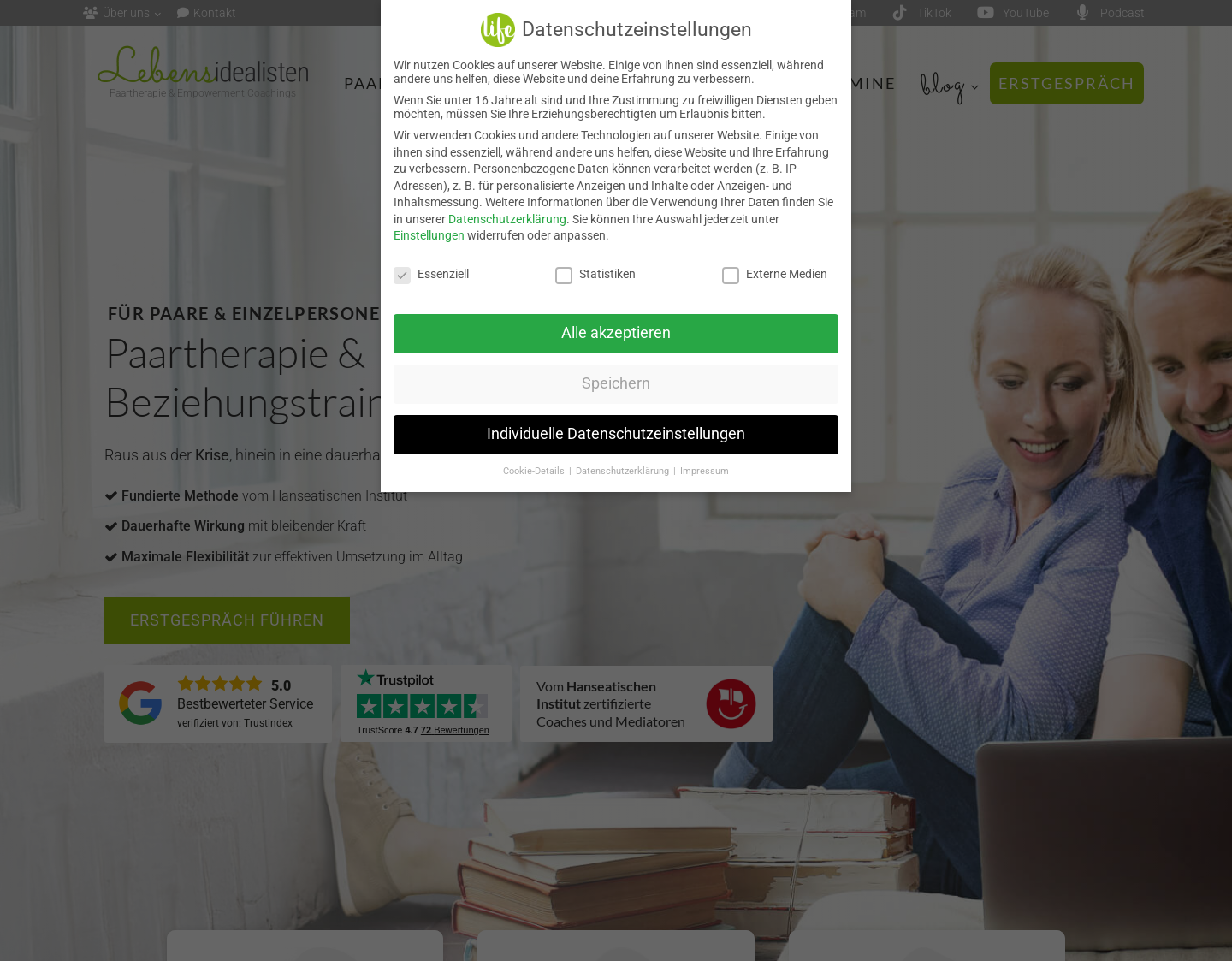 Aktuelle Website-Vorschau von Lebensidealisten GmbH