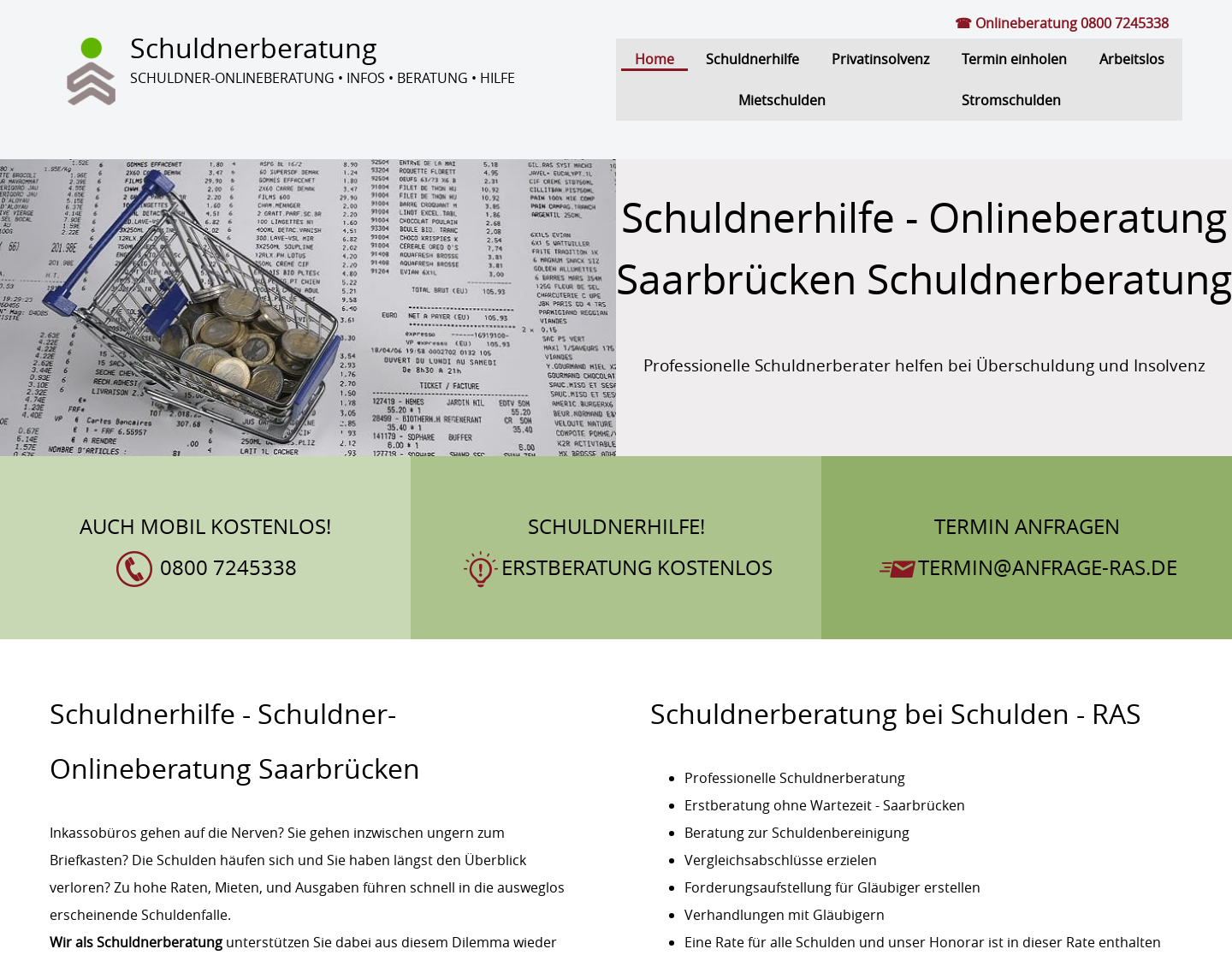 Aktuelle Website-Vorschau von Schuldnerberatung Saarbrücken