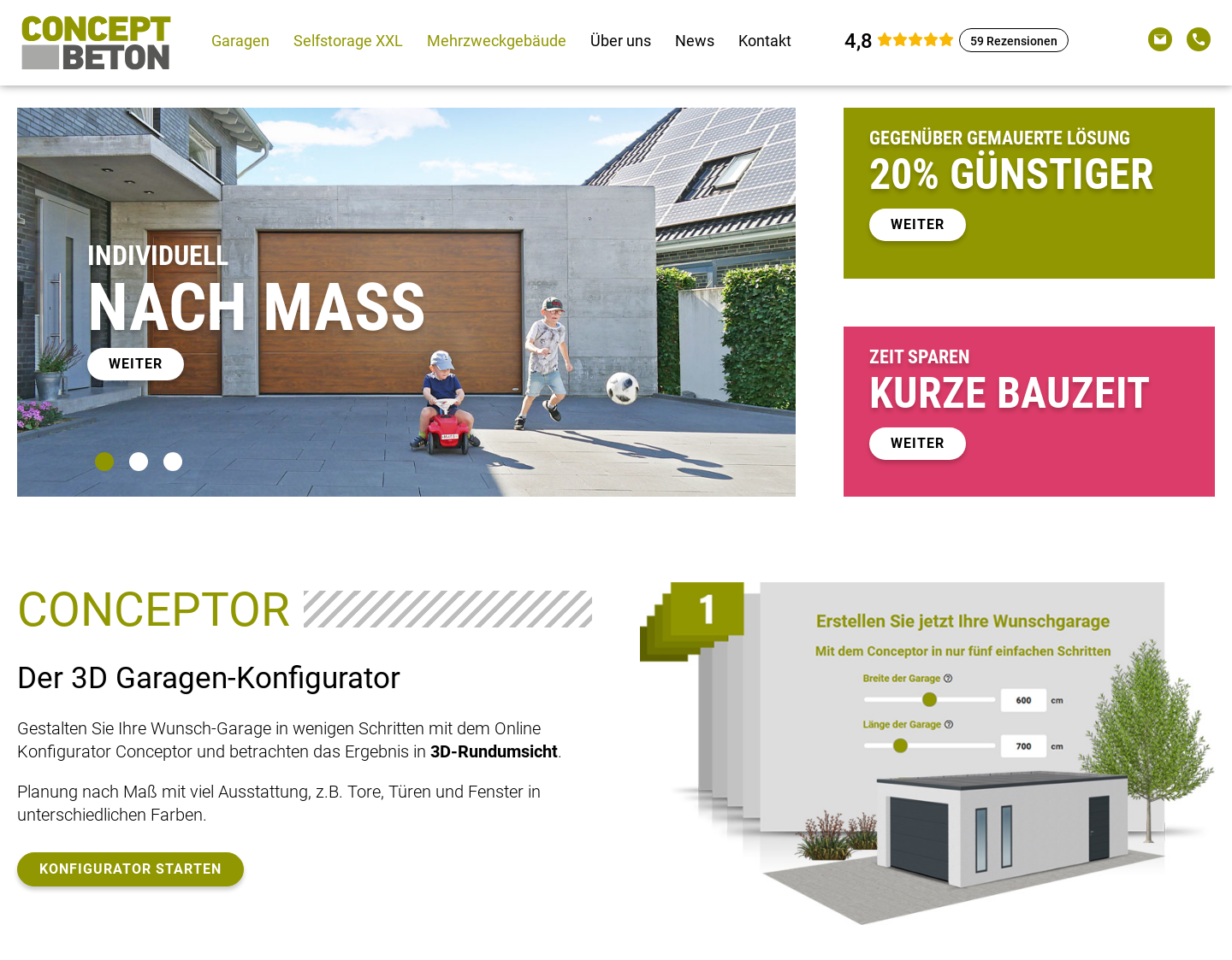 Aktuelle Website-Vorschau von Concept Beton GmbH