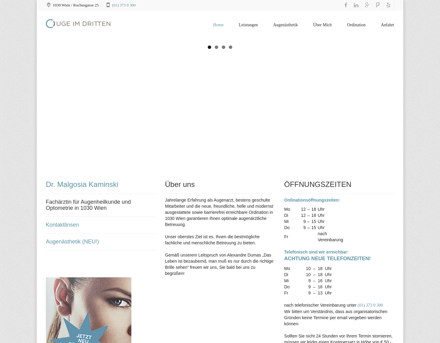 Aktuelle Website-Vorschau von Augenärztin Dr. Malgosia Kaminski