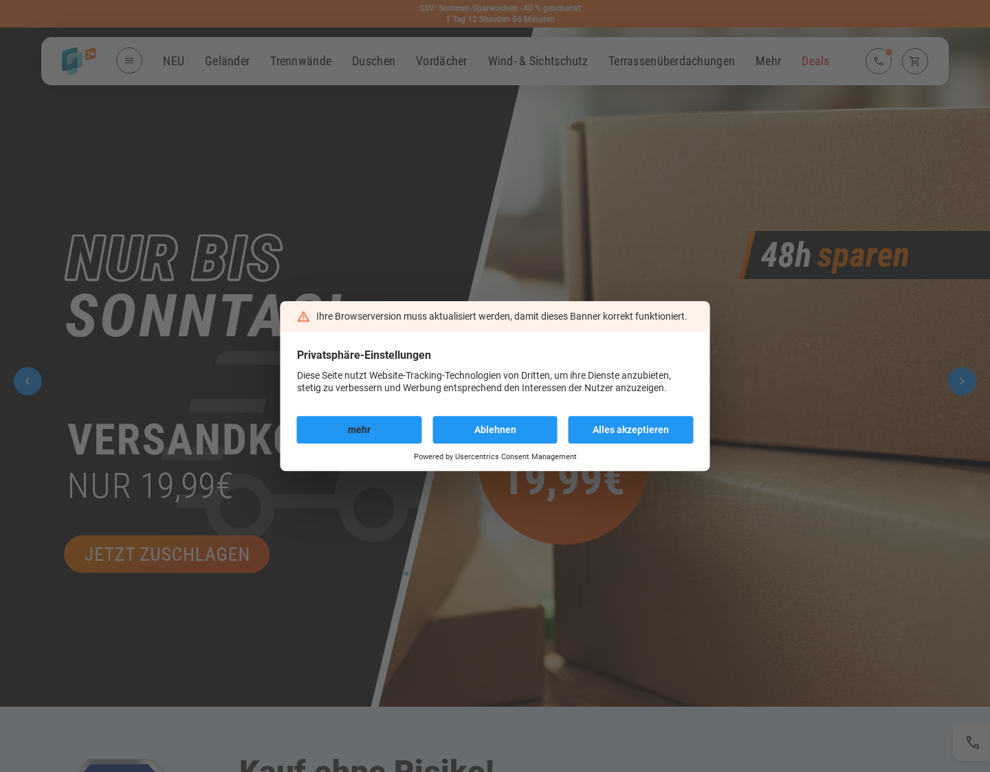 Aktuelle Website-Vorschau von Glasprofi24 GmbH