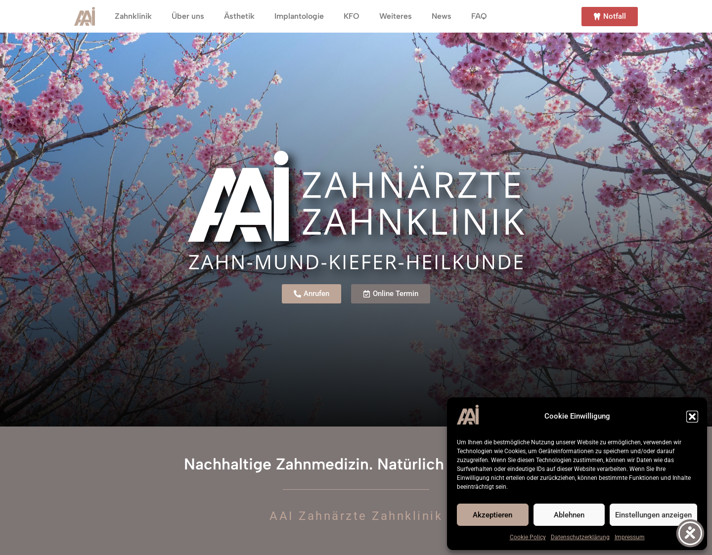 Aktuelle Website-Vorschau von Zahnarzt Hannover