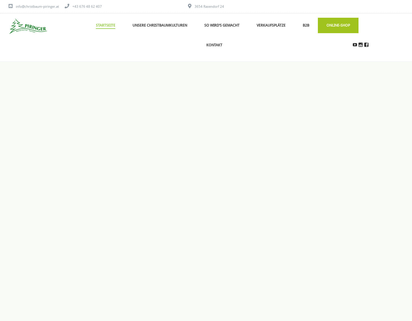 Aktuelle Website-Vorschau von Christbaum Piringer Online Shop