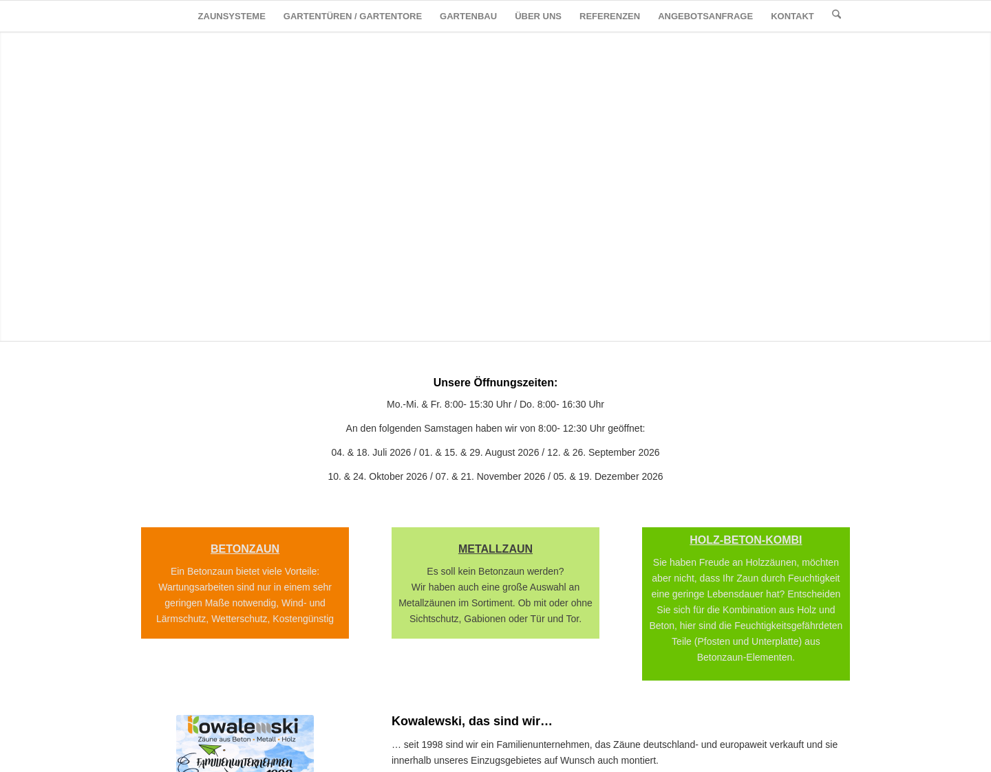 Aktuelle Website-Vorschau von Betonzaun, Gitterzaun und Sichtschutz