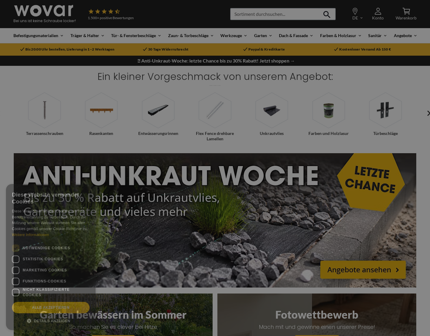 Aktuelle Website-Vorschau von Schrauben und Beschläge