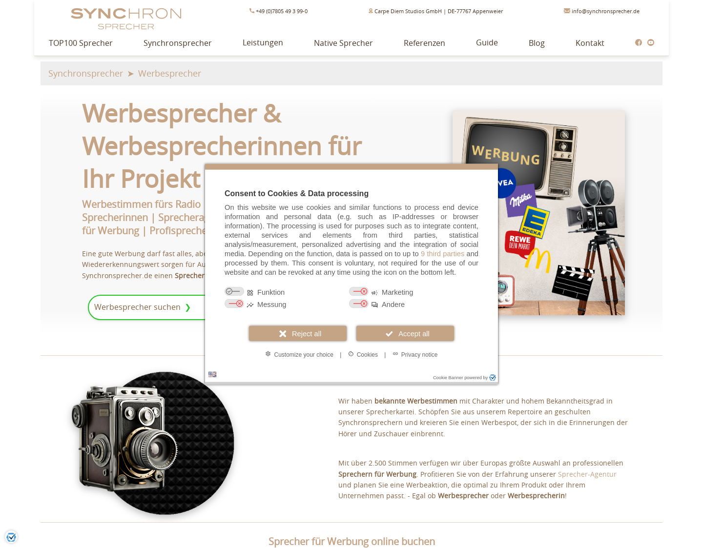 Aktuelle Website-Vorschau von French Voices EU - Carpe Diem Studios GmbH
