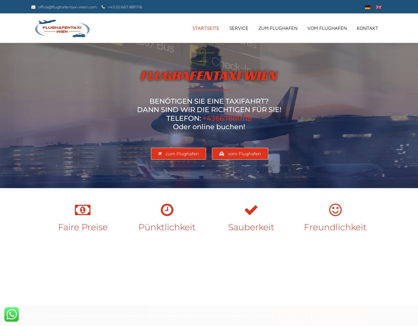Aktuelle Website-Vorschau von Flughafentaxi-Wien