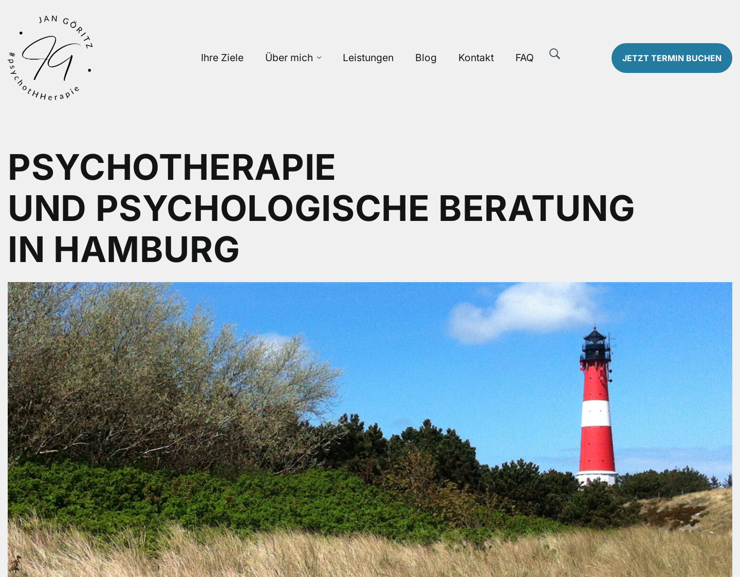 Aktuelle Website-Vorschau von Jan Göritz - HP für PSychotherapie