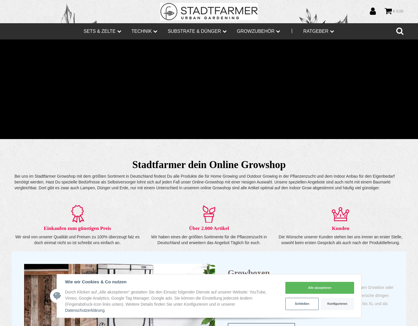 Aktuelle Website-Vorschau von Growshop Stadtfarmer