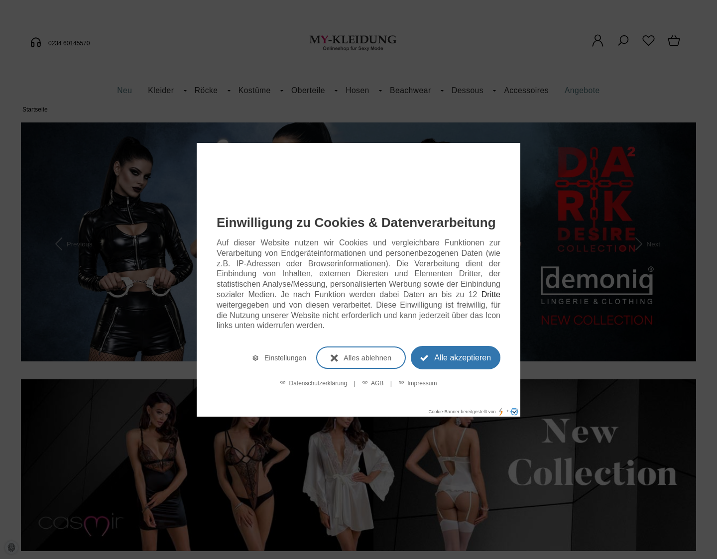 Aktuelle Website-Vorschau von My-Kleidung Onlineshop