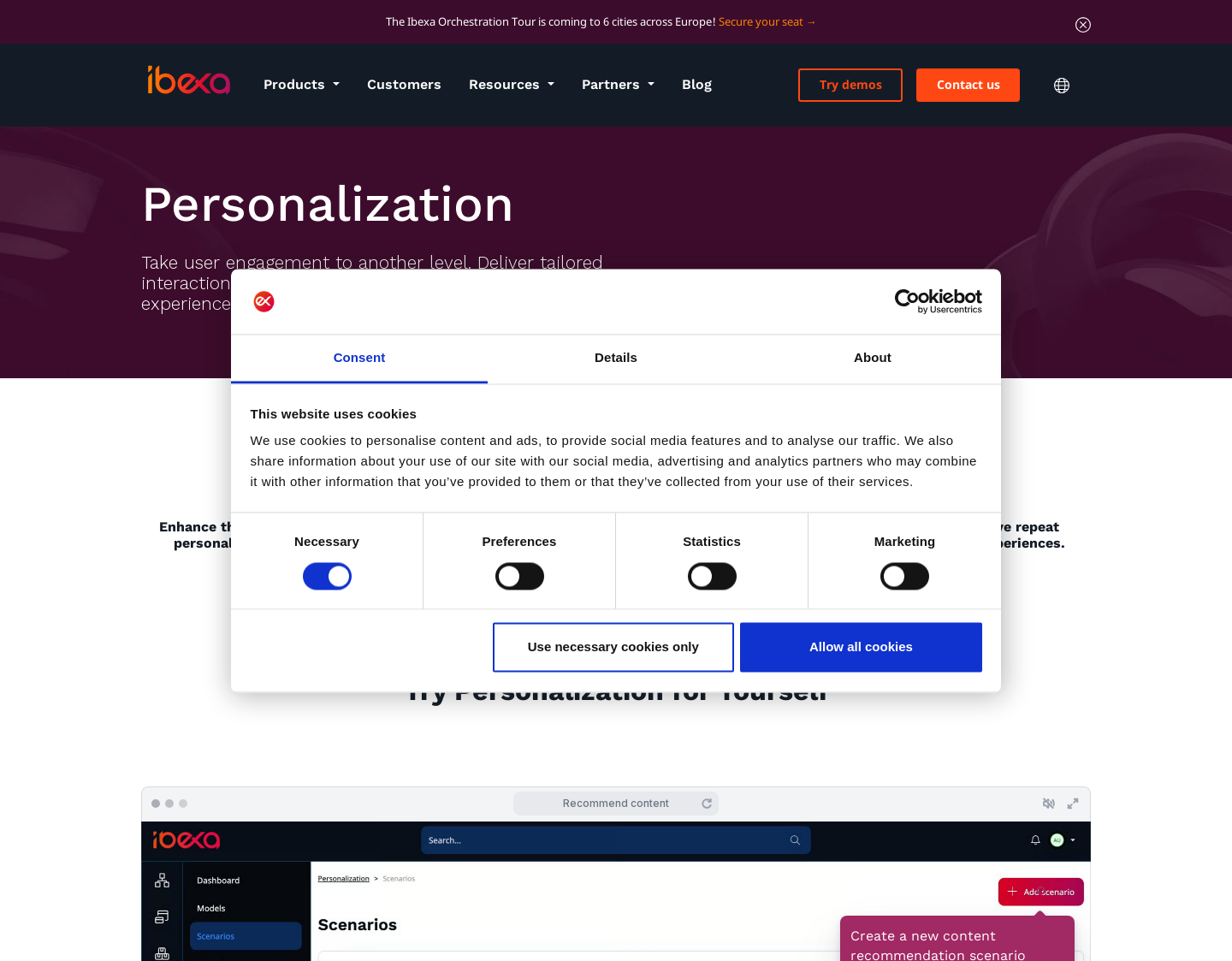 Aktuelle Website-Vorschau von Empfehlungssysteme